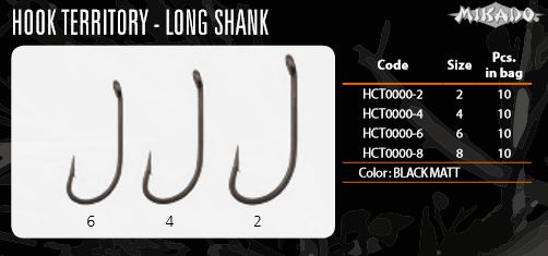 MIKADO Teflónové háčiky TERRITORY - LONG SHANK vel. 2 - 10 ks